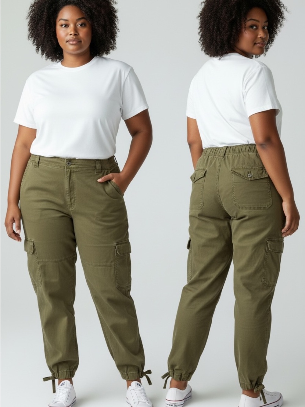 Old Navy Olive Green Cargo Jogger Pants for Women